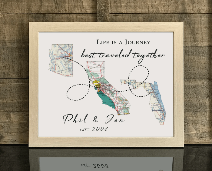 Customized travel-themed canvas print