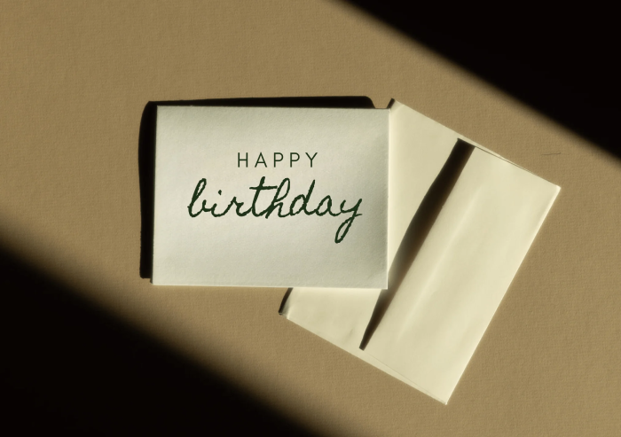 Handwritten birthday card