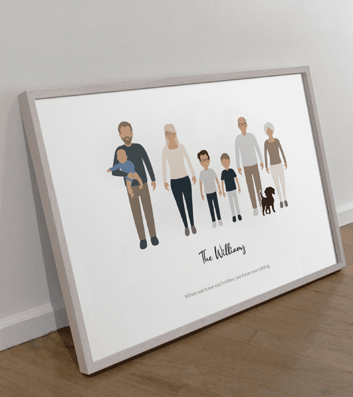 A Custom Family Portrait For Your Dad's Birthday