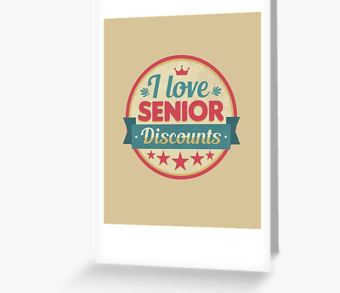 Customized "Senior Discount" Card