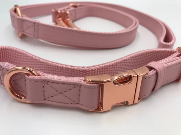 Handcrafted Leather Dog Leash and Collar Set