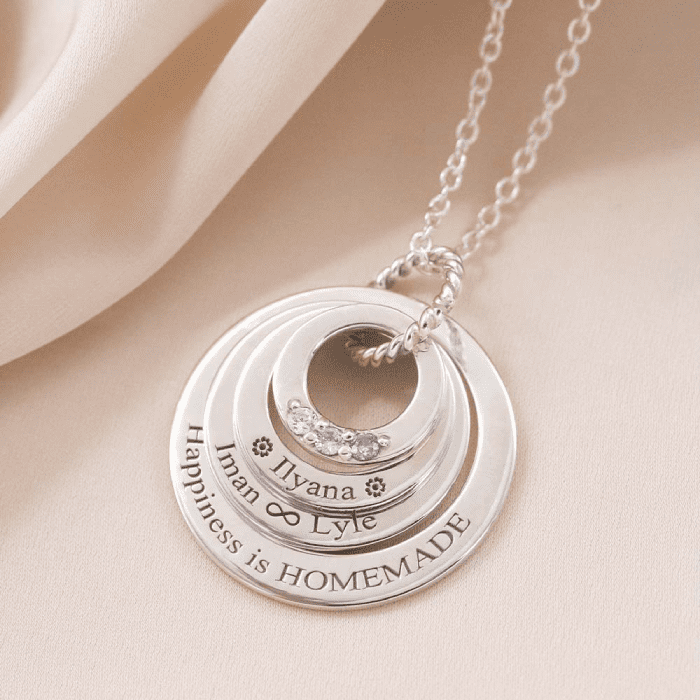 Engraved Family Necklace - One Of The Most Meaningful Dad First Christmas Gifts