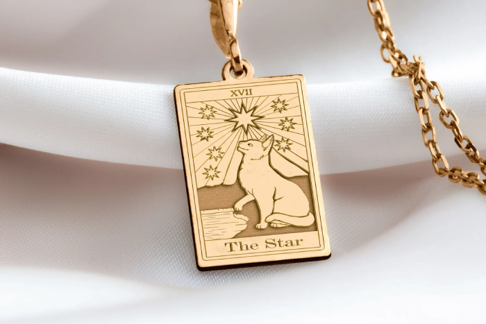 Personalised Cat Tarot Necklace as Cat Memorial Gifts