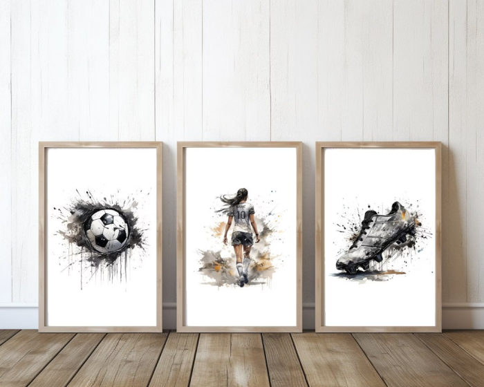 Personalised Football Girl Print