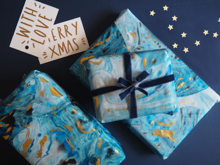 Suminagashi Gift Wrap Style 